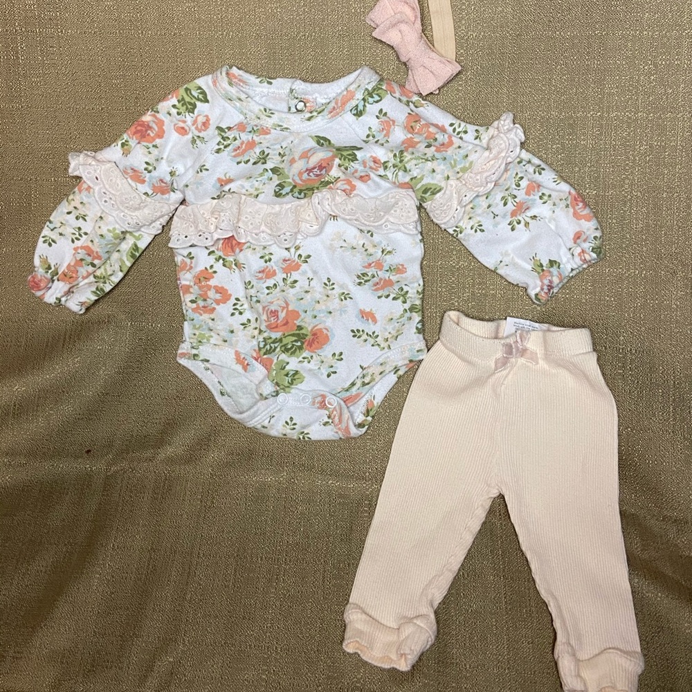 3 piece outfit w/headband